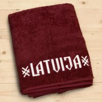 Latvija. Lielais frotē dvielis, bordo