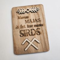 Mājas ir tur, kur sirds. Koka magnēts