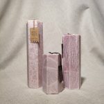 2644261910 Kristālstearīna heksagons. Rozā sveces