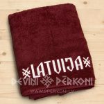 3953516236 Latvija. Lielais frotē dvielis, bordo