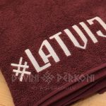 355869008 Latvija. Lielais frotē dvielis, bordo