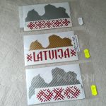 752286745 Latvijas kontūra. Karbona uzlīmes