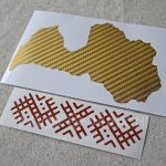 2058418952 Latvijas kontūra. Karbona uzlīmes