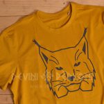 600853863 Lūsis. Dzeltenais unisex T-krekls