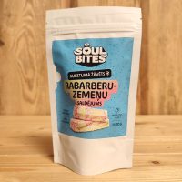 Liofilizēts rabarberu - zemeņu saldējums